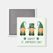 Aimant Bon Jour de la Saint Patrick vert Gnomes (Recto/Verso)