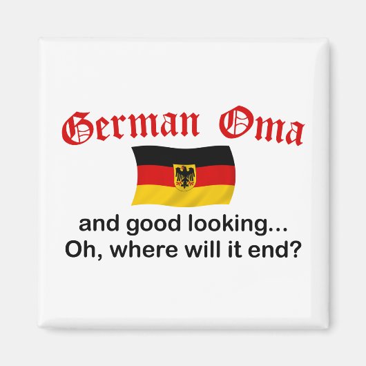 Aimant Bon look allemand Oma (Devant)