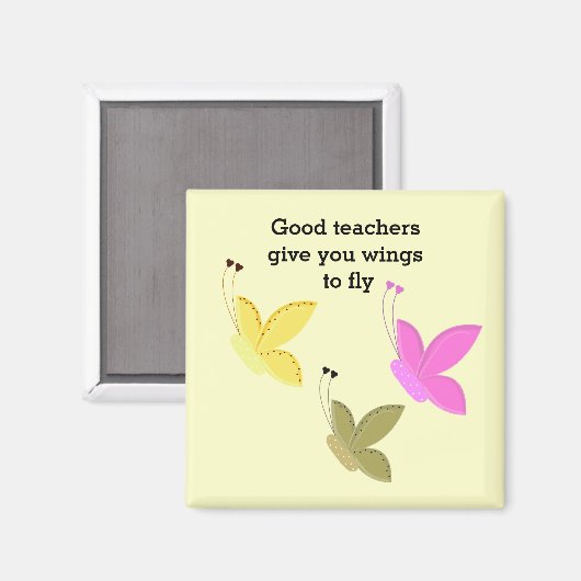 Aimant Bon Papillon enseignant dire (Recto/Verso)