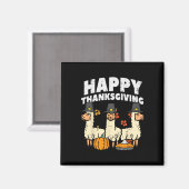 Aimant Bon thanksgiving 3 Llama Automne Automne Alpaca Ho (Recto/Verso)