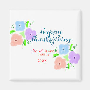 Aimant Bon thanksgiving bleu violet rose ajouter famille