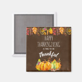 Aimant Bon thanksgiving Citrouilles et feuillage d'automn (Recto/Verso)