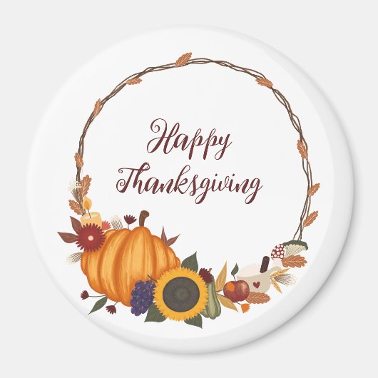 Aimant Bon thanksgiving Fall Wreath (Devant)