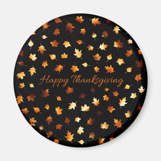 Aimant Bon thanksgiving Feuilles d'automne (Devant)