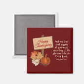 Aimant BON THANKSGIVING Mon Dieu Apportera BURGUNDY (Recto/Verso)