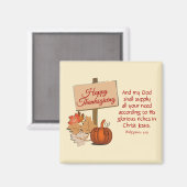 Aimant BON THANKSGIVING Mon Dieu Apportera Phil 4:19 (Recto/Verso)