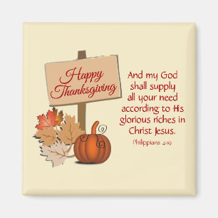 Aimant BON THANKSGIVING Mon Dieu Apportera Phil 4:19
