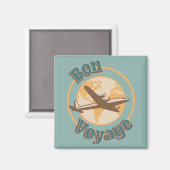 Aimant Bon voyage Voyage Voyageons dans le monde design (Recto/Verso)