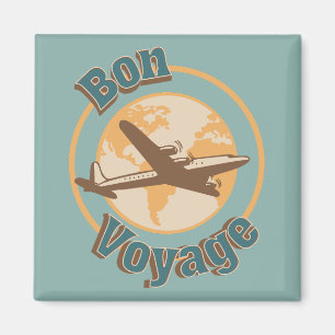 Aimant Bon voyage Voyage Voyageons dans le monde design