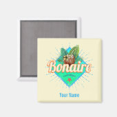 Aimant Bonaire Caraïbes vacances rétro île vintage (Recto/Verso)