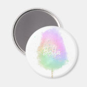 Aimant Bonbon de coton parties scintillant arc-en-ciel mi (Recto/Verso)