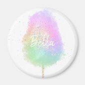 Aimant Bonbon de coton parties scintillant arc-en-ciel mi (Devant)