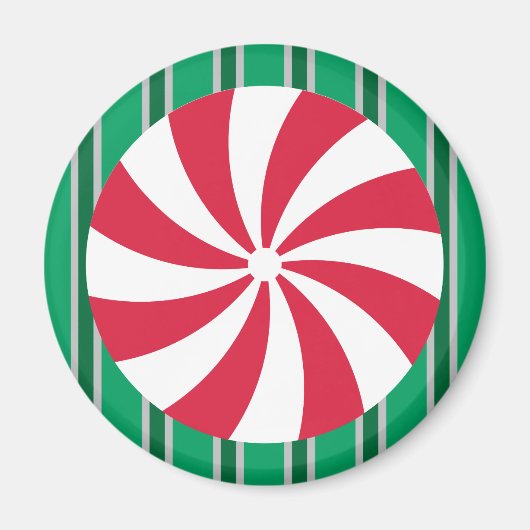 Aimant Bonbon de menthe de Noël amusant et fantaisiste (Devant)