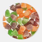 Aimant Bonbons de gomme rouge vert orange saupoudrés de s (Devant)