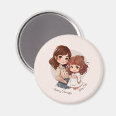 Aimant Bond adorable maman et fille (4) (Recto/Verso)