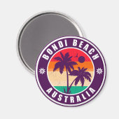 Aimant Bondi beach Australie palmiers Vintages 60 ans (Recto/Verso)