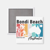 Aimant Bondi beach Australie Vintage Retro Souvenirs 80s (Recto/Verso)