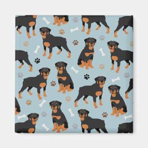 Aimant Bones et pattes de chien Rottweiler