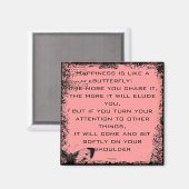 Aimant Bonheur et Papillons Citer l'aimant (Recto/Verso)