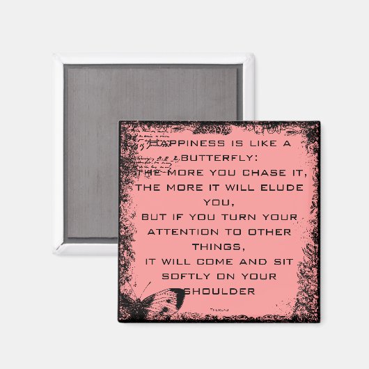 Aimant Bonheur et Papillons Citer l'aimant (Recto/Verso)