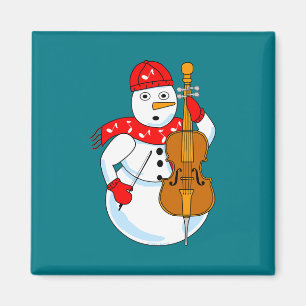Aimant Bonhomme de neige au violoncelle