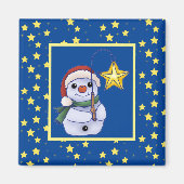Aimant bonhomme de neige avec des étoiles (Devant)