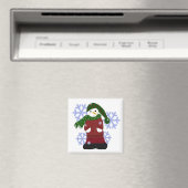 Aimant Bonhomme de neige avec gros flocons de neige (In Situ (Lave-vaisselle))