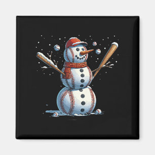 Aimant Bonhomme de neige Baseball Noël Hiver