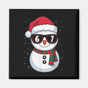 Aimant Bonhomme de neige drôle six sept Noël 67 Mème Gen 