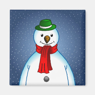 Aimant Bonhomme de neige mignon et joyeux
