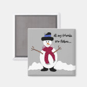 Aimant Bonhomme de neige Snowflake (Recto/Verso)