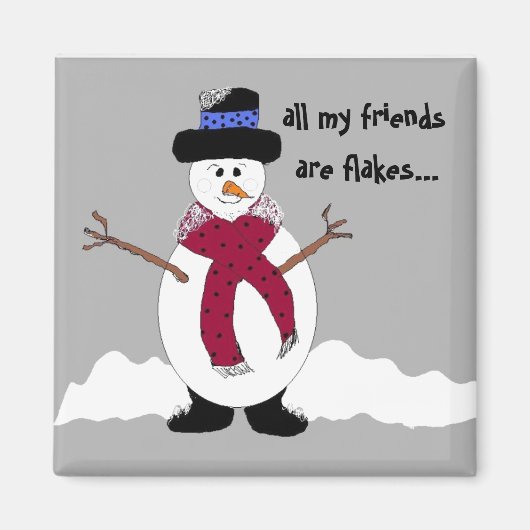 Aimant Bonhomme de neige Snowflake (Devant)