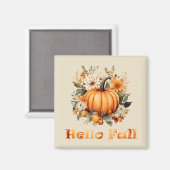 Aimant Bonjour Automne aquarelle fleur sauvage feuilles d (Recto/Verso)