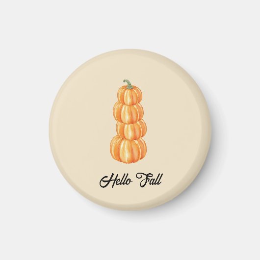 Aimant Bonjour Automne Citrouille Stack Automne Beige Mag (Devant)