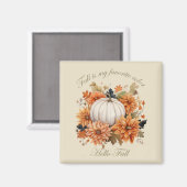 Aimant Bonjour automne Watercolor fleurs sauvages feuille (Recto/Verso)