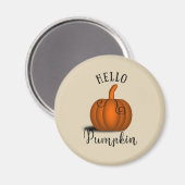 Aimant Bonjour citrouille aquarelle drôle automne (Recto/Verso)