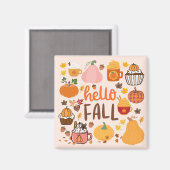 Aimant Bonjour citrouilles d'automne (Recto/Verso)