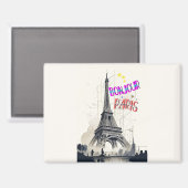 Aimant Bonjour Coloré Paris (Recto/Verso)