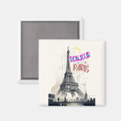 Aimant Bonjour Coloré Paris (Recto/Verso)