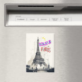 Aimant Bonjour Colorful Paris (In Situ (Lave-vaisselle))