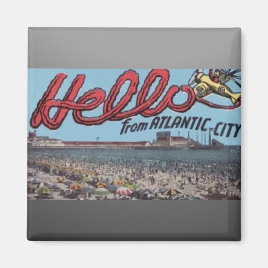 Aimant Bonjour De Atlantic City, Vintage (Devant)