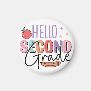 Aimant Bonjour Deuxième année de retour à l'école