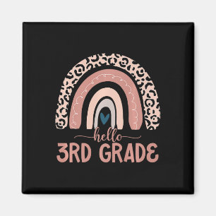 Aimant Bonjour Enseignant de 3e année Leopard Rainbow Ret
