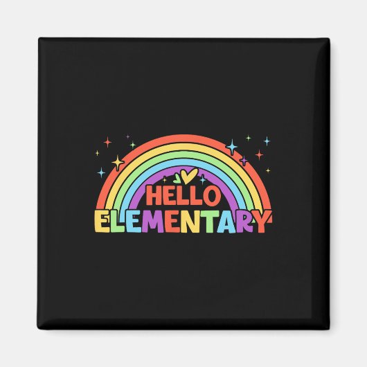 Aimant Bonjour équipe de professeurs arc-en-ciel élémenta (Devant)