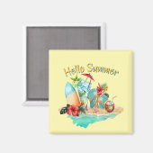 Aimant Bonjour été (Recto/Verso)