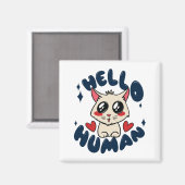 Aimant Bonjour homme Cute Cat (Recto/Verso)