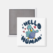 Aimant Bonjour humain mignon oiseau (Recto/Verso)