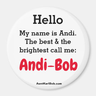 Aimant Bonjour, je m'appelle Andi