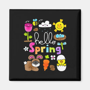 Aimant Bonjour Lapin de Pâques Printemps Enfants Filles L
