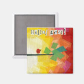 Aimant Bonjour Leaf ! (Recto/Verso)